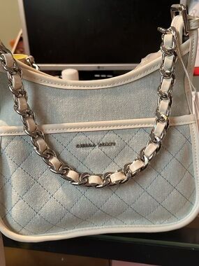 Michael Kors Light Cream Quilted Chain-Handle Shoulder Bag